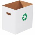 Bsc Preferred Corrugated Trash Cans with Recycle Logo - 7 Gallon, 20PK CRR7R